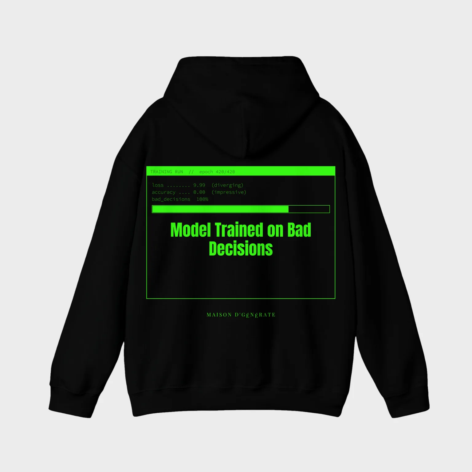 Model Trained on Bad Decisions — full back print