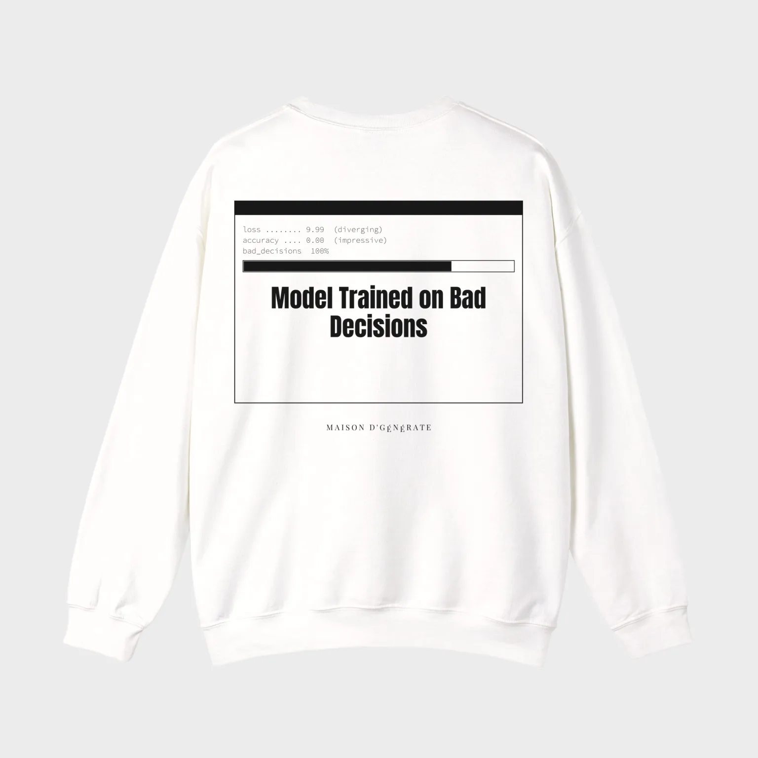 Model Trained on Bad Decisions — full back print